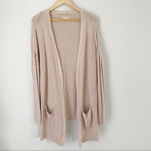 LA Hearts Beige Open Knit Cardigan Sz Large